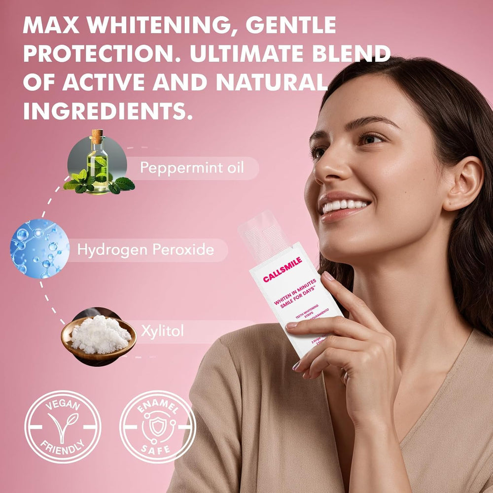 Callsmile Teeth Whitening Strips Before After shows noticeable improvement