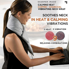 Close-up of heating zone on Calming Comfort neck wrap highlighting focused heat