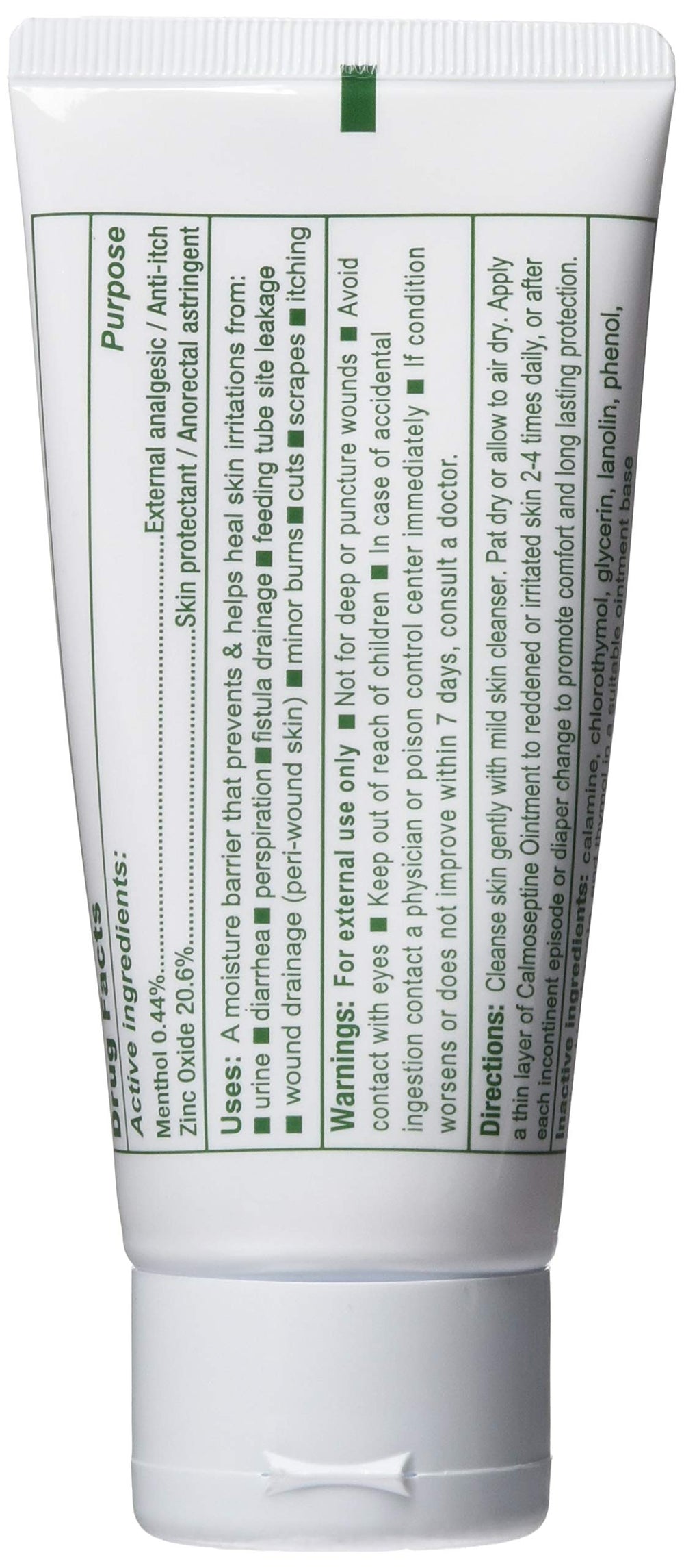 Calmoseptine barrier ointment application on skin relieves irritation and shields from moisture.