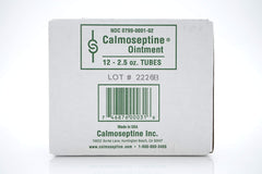 Calmoseptine twelve-tube box on shelf showcases convenient daily protection options.