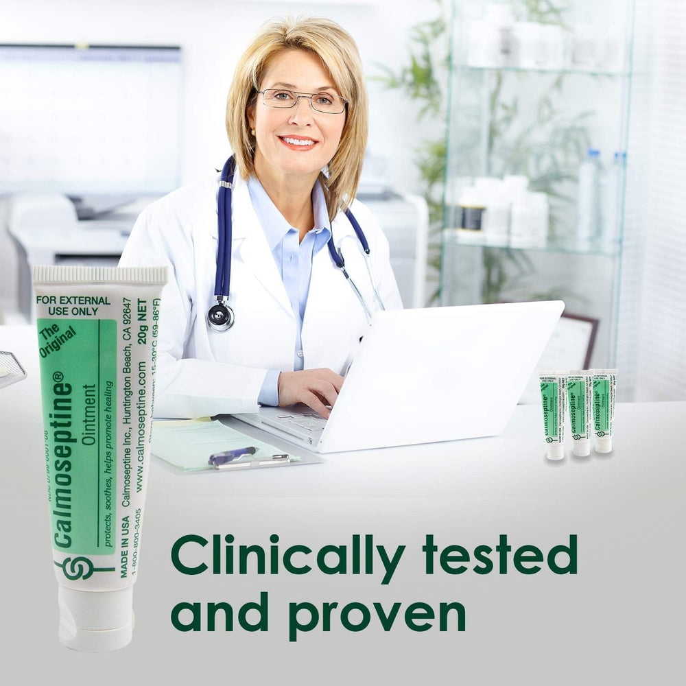 Calmoseptine ointment applied to skin for irritation relief