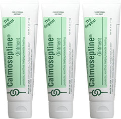 Calmoseptine ointment tube close-up highlighting menthol for cooling relief.