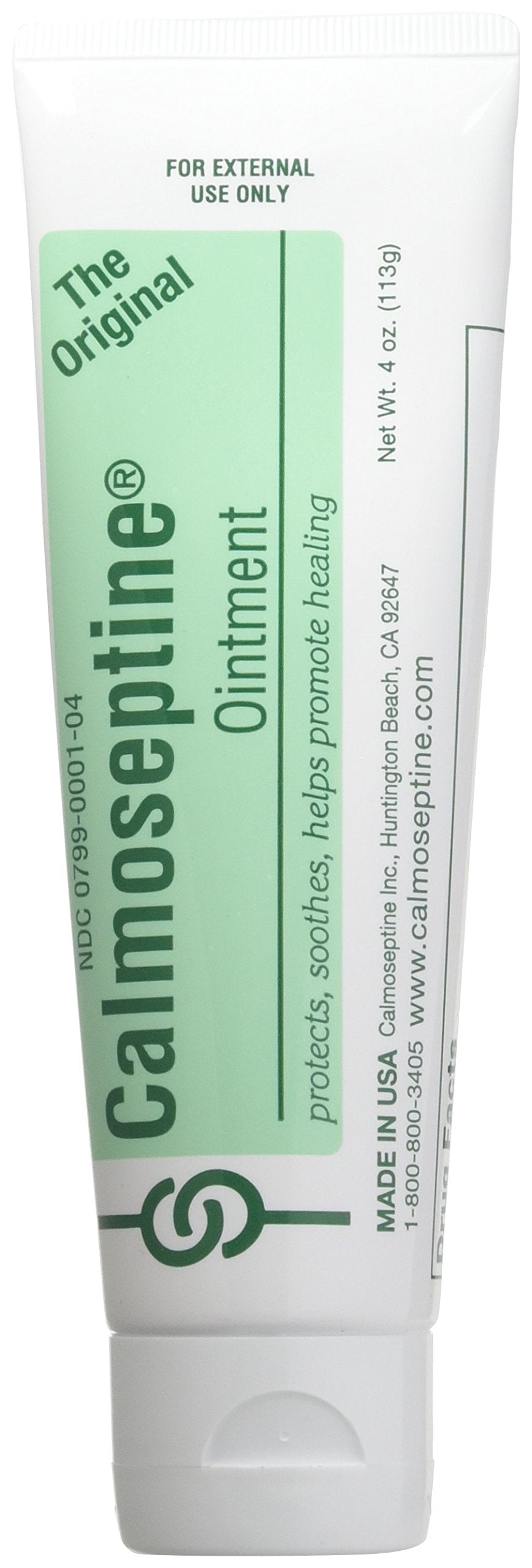 Calmoseptine ointment tube product shot showing 4 oz size for skin comfort.
