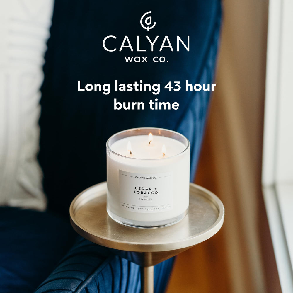 Calyan Wax Co three-wick design ensuring even fragrance distribution