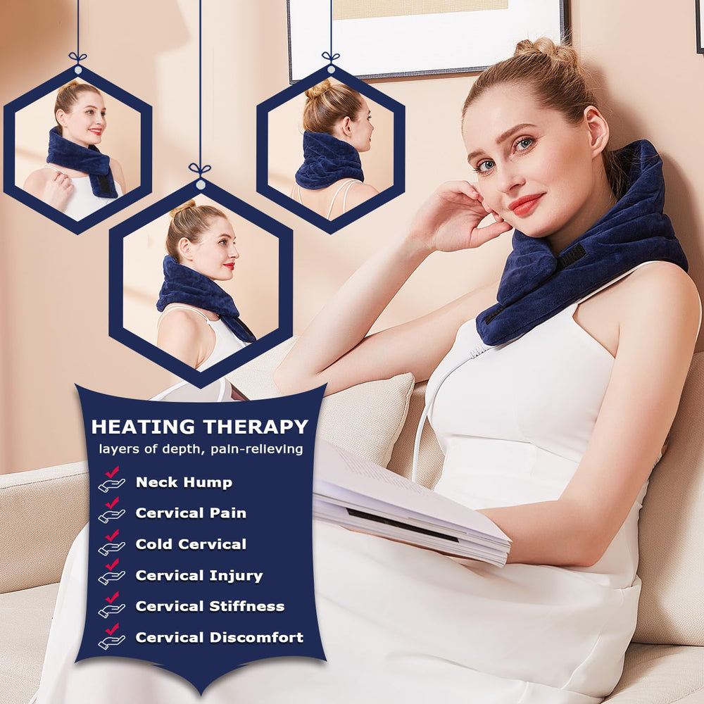 CAMECO neck wrap draped over shoulders during daily activities.