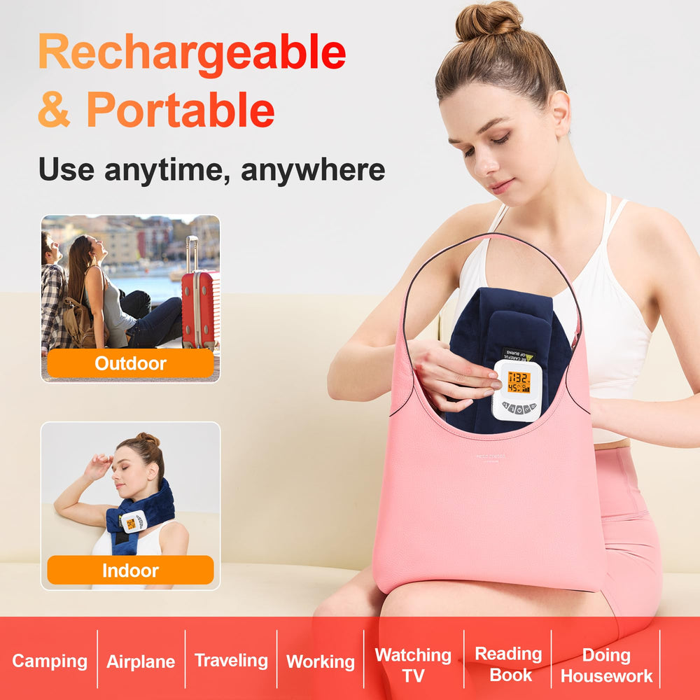 Ergonomic, lightweight neck wrap contours for comfortable wear.