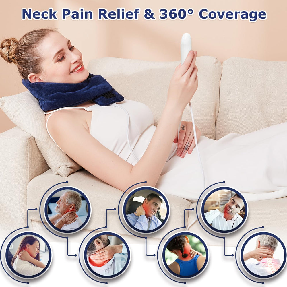 CAMECO heated neck wrap worn around the neck for full heat coverage.