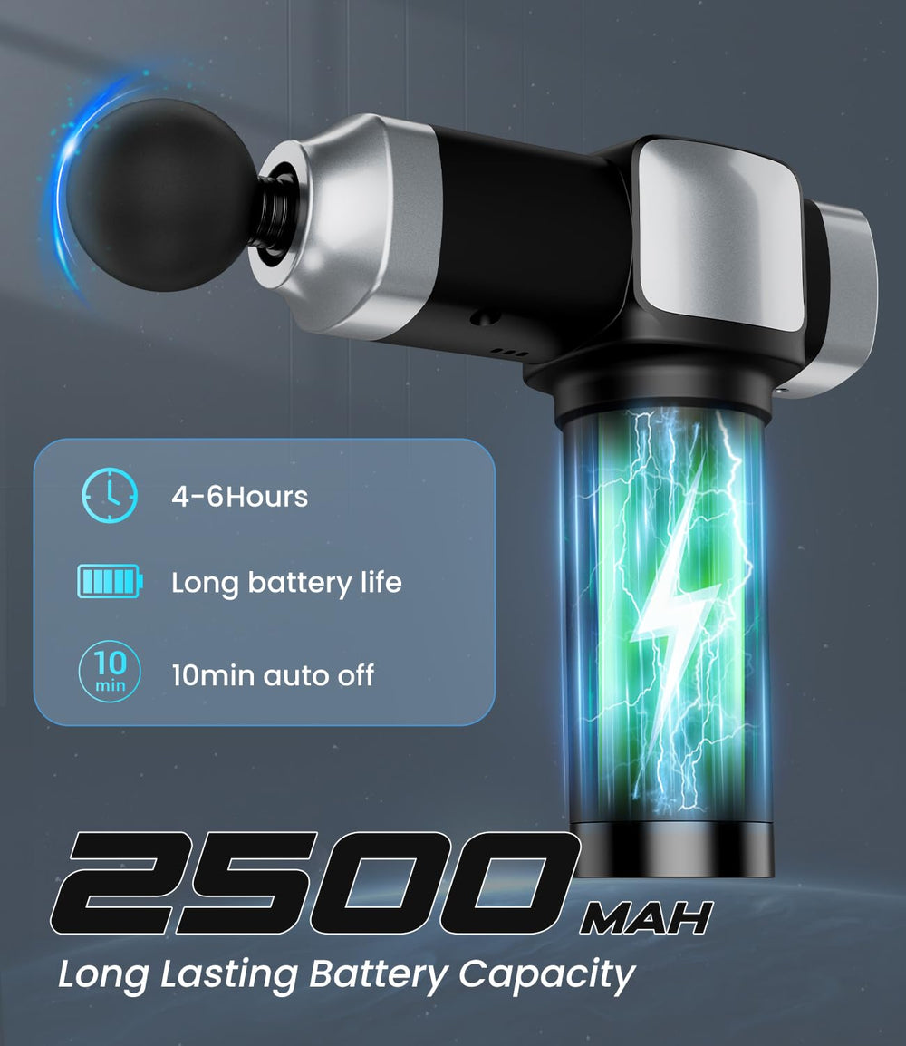 CAMEFER LCD screen on massage gun for easy speed control and status visibility.