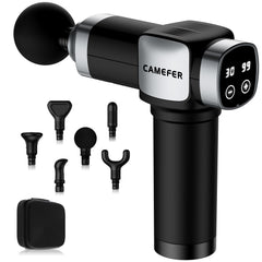 CAMEFER massage gun with deep-tissue penetration for targeted post-workout relief.