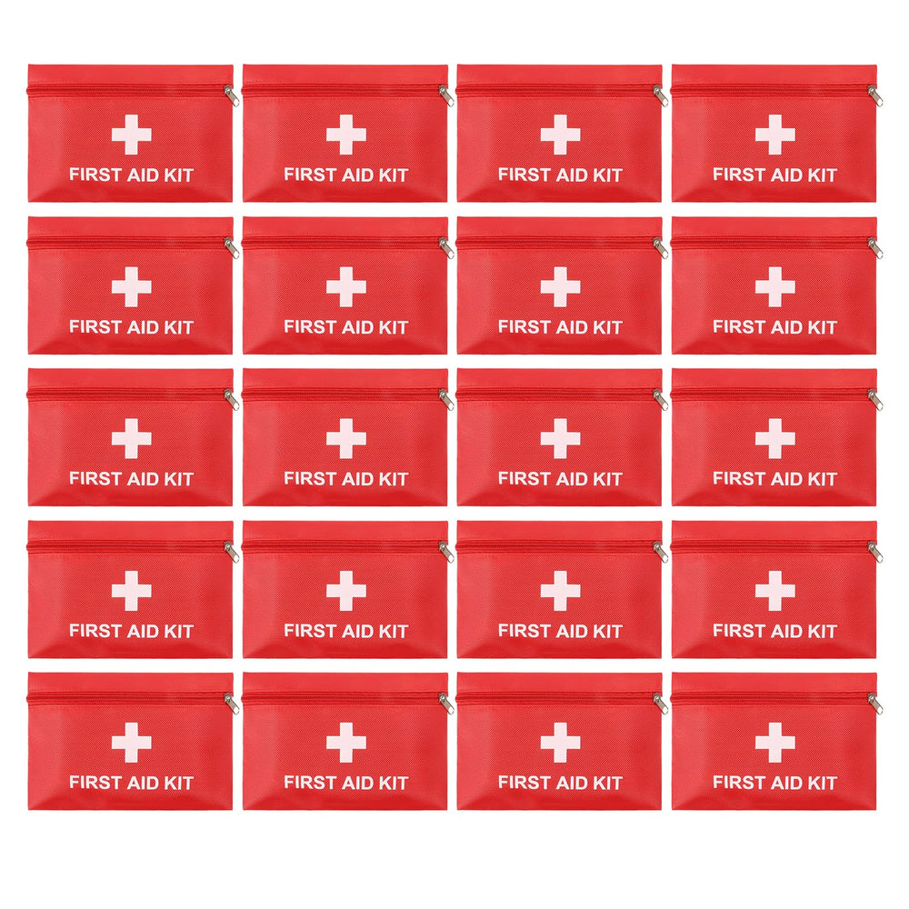 Camoredy empty mini first aid kit bag red front view for quick access.