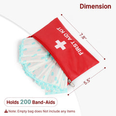 Camoredy empty mini first aid kit bag red zipper closure keeps contents secure.