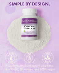 Candida Freedom Massey Medicinals colon cleanse pills packaging on shelf, trusted wellness product