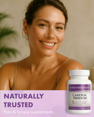 Candida Freedom Massey Medicinals colon cleanse pills storage cabinet, organized daily wellness