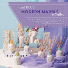 Capri Blue Modern Marble Diffuser on a stylish shelf