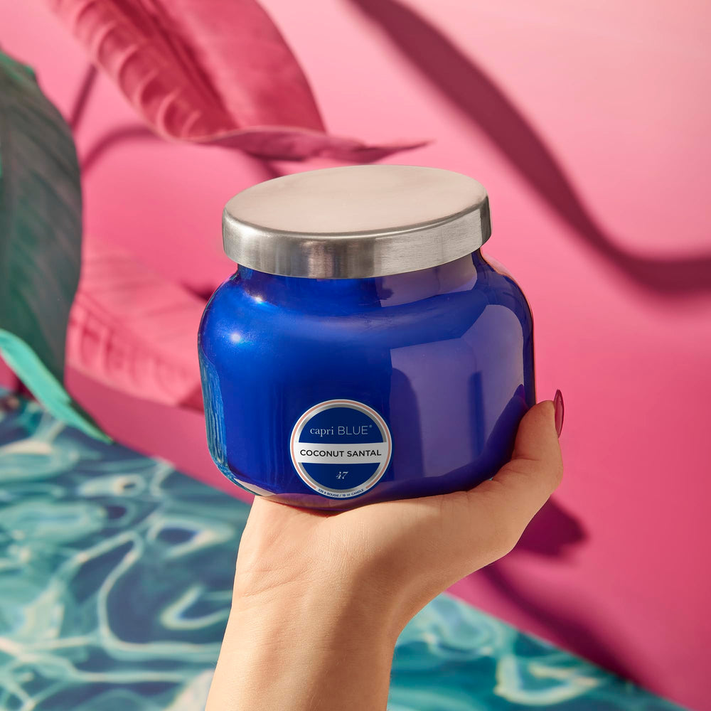 Close-up of Honeydew Crush wax in a blue Signature Jar showing vibrant color.