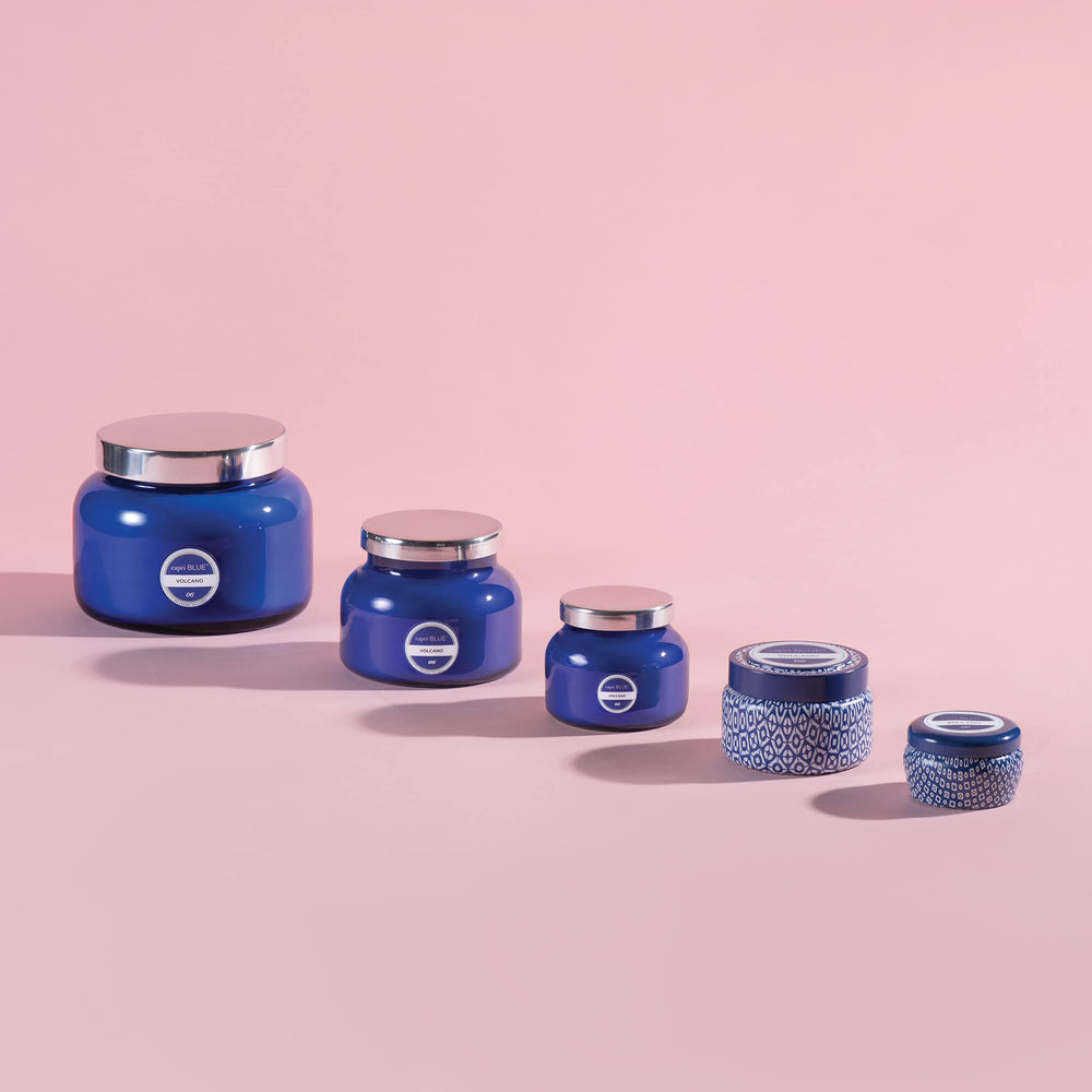 Soy wax blend in Capri Blue candle delivers cleaner burn and lasting fragrance.