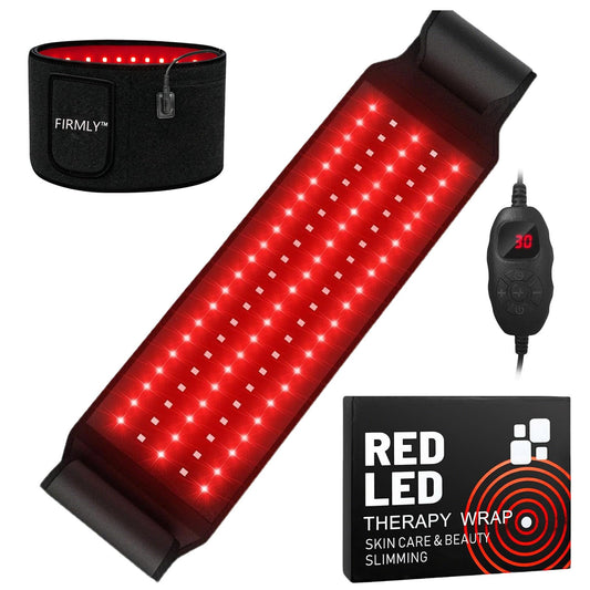 Capriccio Firmly red light therapy belt front view showing 360° waist coverage