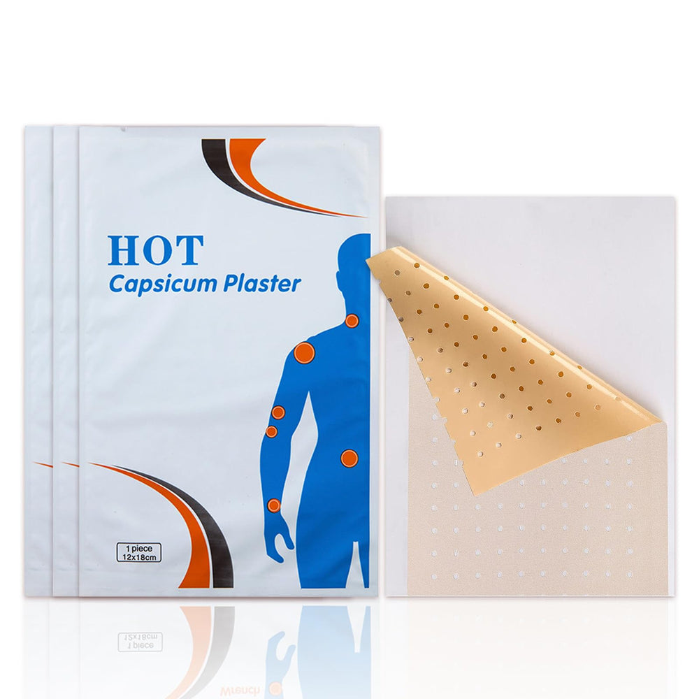 Capsaicin patches front pack view, convenient warming option for at-home use