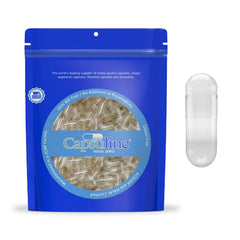 Vegan and vegetarian capsule option alongside Capsuline gelatin capsules.