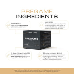 CAPSULYTE Pregame capsules closeup with DHM NAC and milk thistle