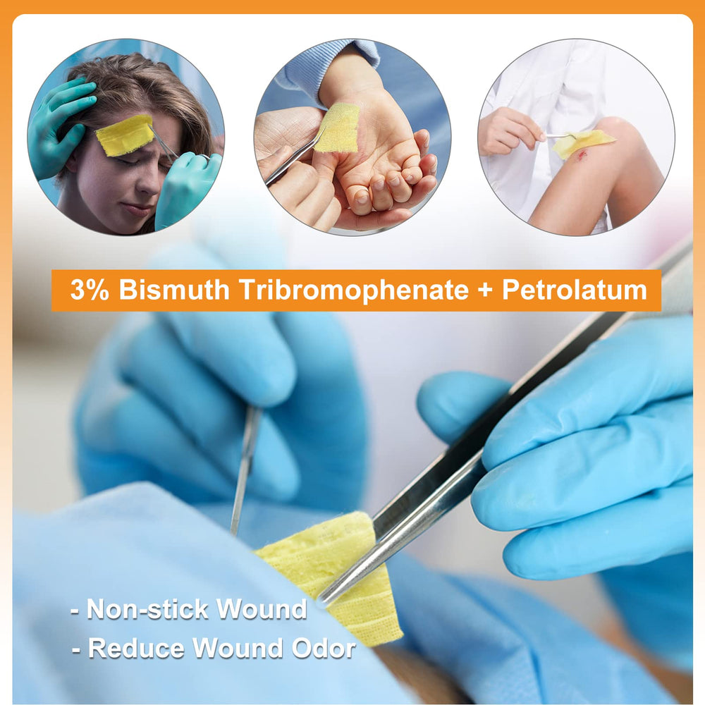 Carbou Xeroform helps protect wounds during dressing changes.