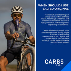 Carbs Fuel Salted Original gel used on a hot, sweaty run.