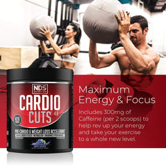 Cardio Cuts bottle side view shows compact packaging for on-the-go use