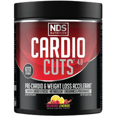 Cardio Cuts Raz Lemonade bottle front for focused pre-workout energy and appetite support.