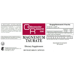 Cardiovascular Research magnesium taurate capsules ready to swallow for daily wellness.