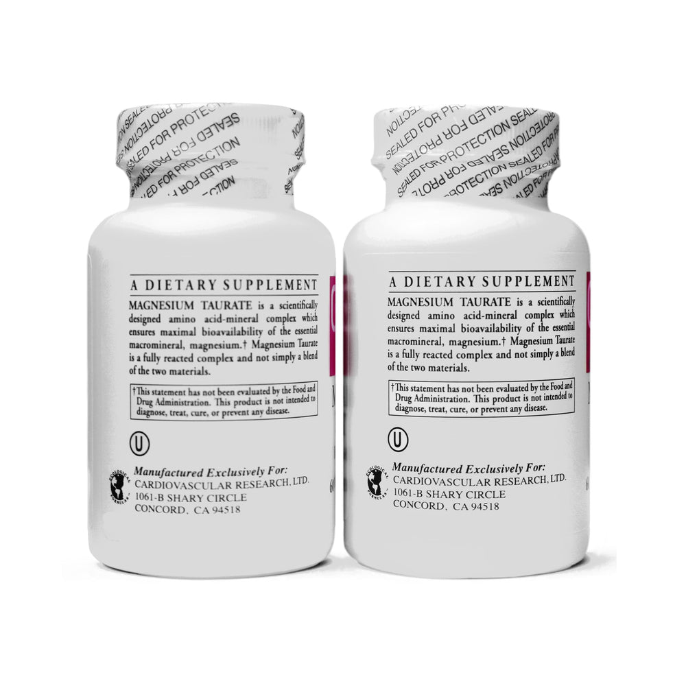 Cardiovascular Research magnesium taurate multi-bottle saver pack on display