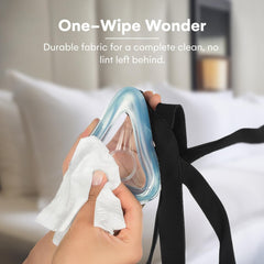 Care Touch CPAP wipes with lint-resistant fabric for a thorough clean