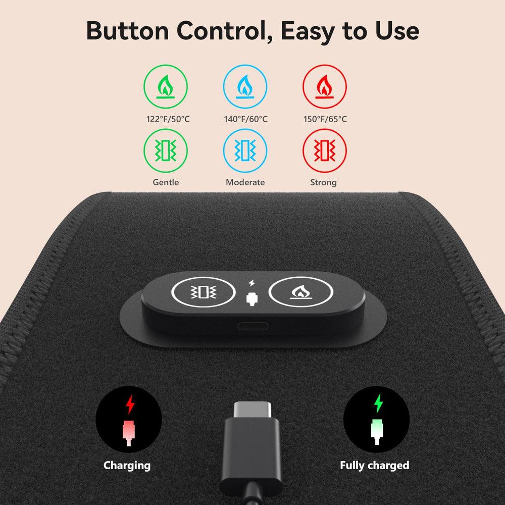 Carecomfi three massage settings from strong to gentle