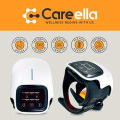Careella knee massager showcases compact design for travel and home use.