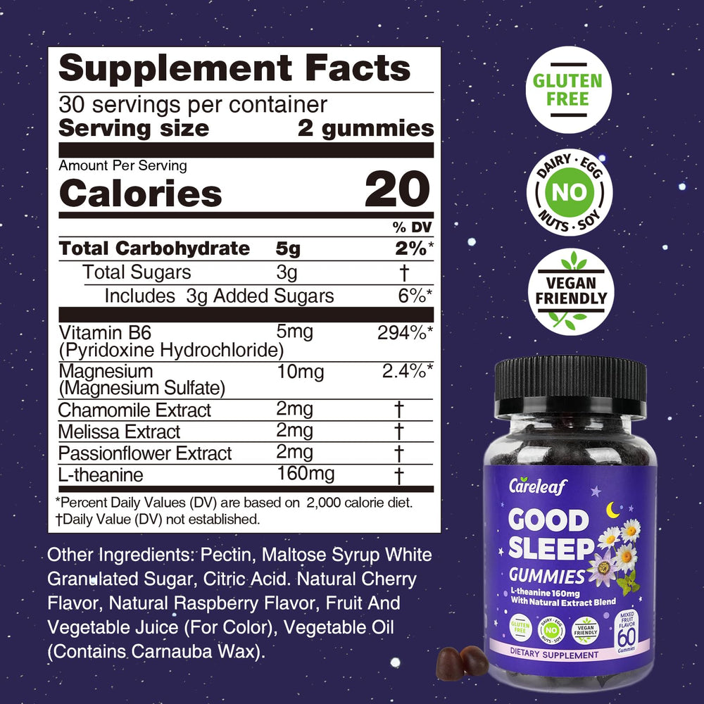 careleaf Sleep Gummies soft chewy closeup shows texture and flavor