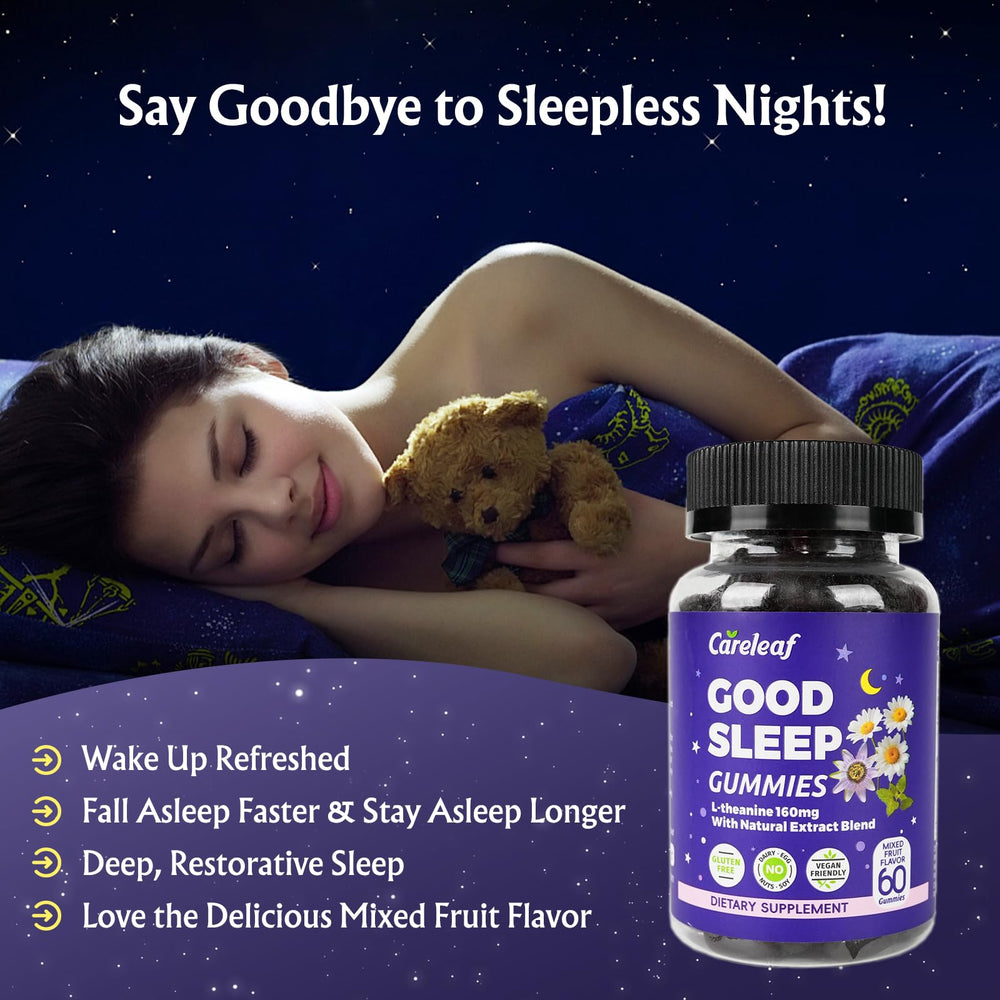 careleaf Sleep Gummies vegan berry flavor closeup