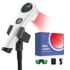 CAREMORR handheld red-light device front view for targeted relief.