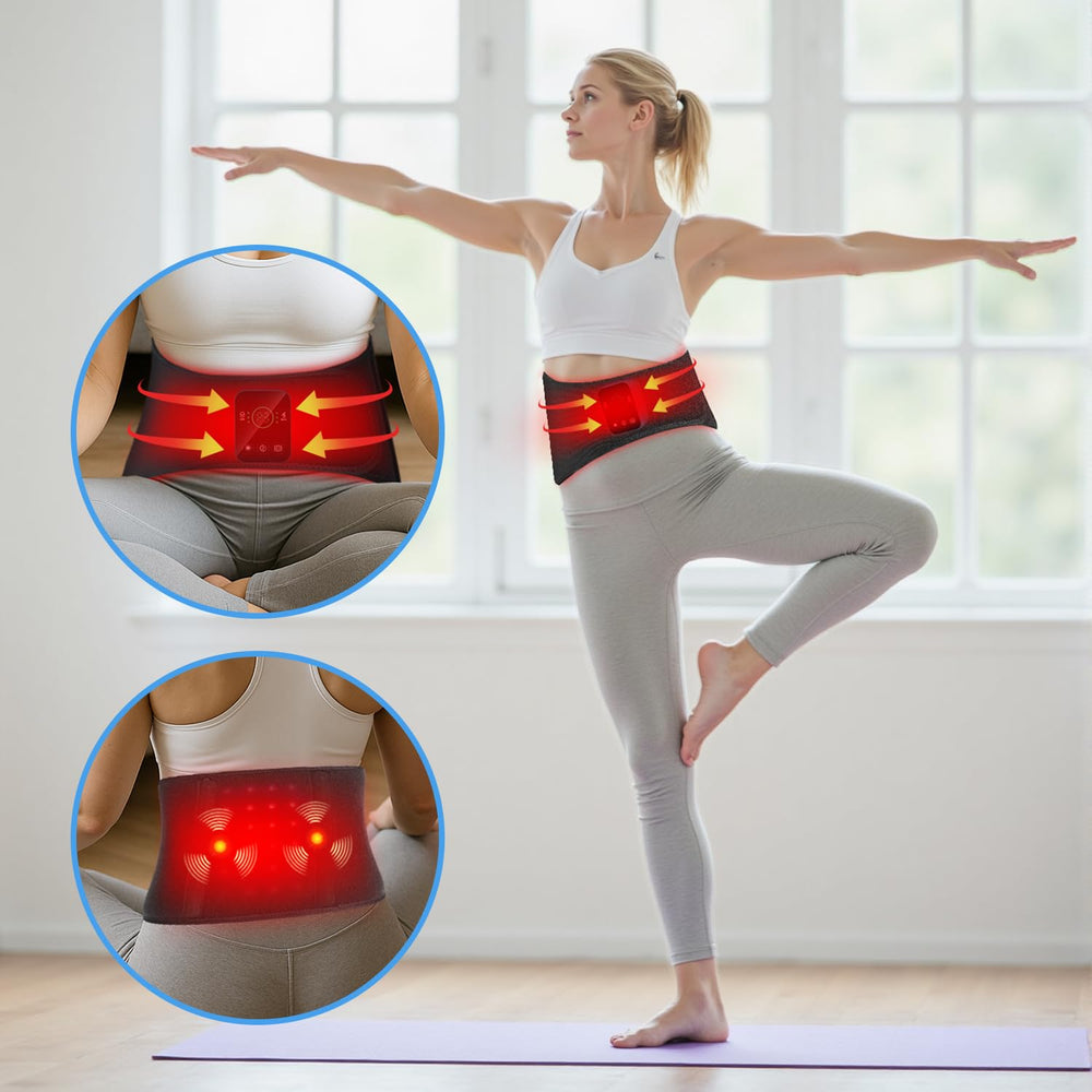 CAREMORR red-light therapy belt inside view shows compact LED array