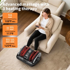 CARESKY foot massager with heat remote control allows hands-free operation