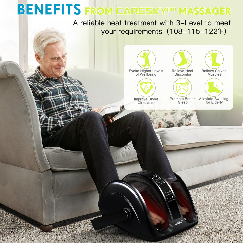 CARESKYpro Deep kneading and rolling action eases sole tension.