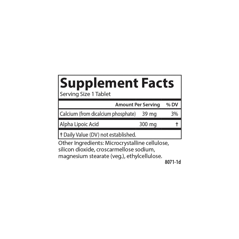 Carlson Alpha Lipoic Acid cap closeup with secure seal.