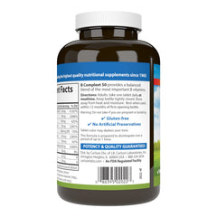 Carlson B Compleet 50 bottle side label with potency and ingredients
