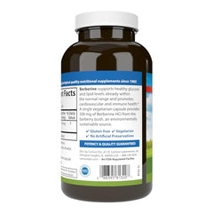 Carlson Berberine bottle on shelf signaling potency and quality guarantees