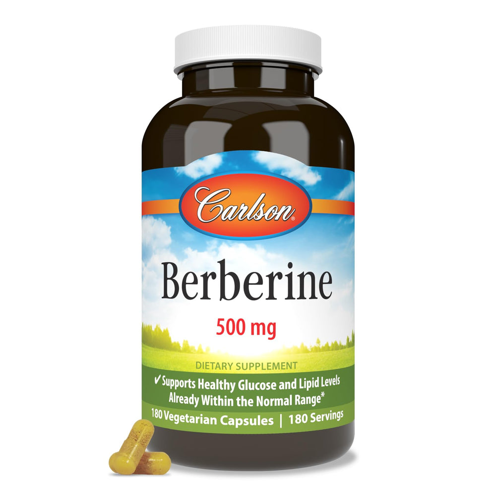 Carlson Berberine capsules with 500 mg per serving for lipid support