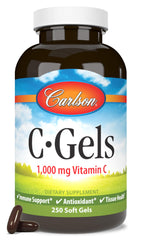 Carlson C-Gels bottle with 1000 mg softgels for daily immune support