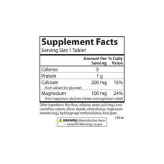 Carlson Cal-Mag ingredients list featuring chelated minerals.