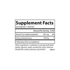 Carlson CoQ10 bottle pour demonstrates easy-to-swallow softgels.