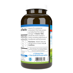 Carlson E-Gems Elite softgels closeup features 400 IU per capsule