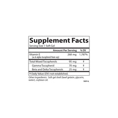 Carlson E-Gems Plus label detail emphasizing natural-source vitamin E
