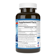 Carlson Elite DHA Gems wild-caught omega-3 capsule close-up highlighting source