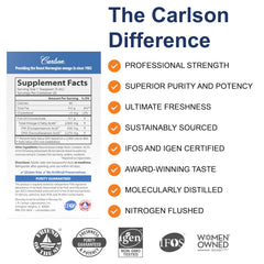 Carlson Elite DHA orange pour demonstrates simple serving for brain health.